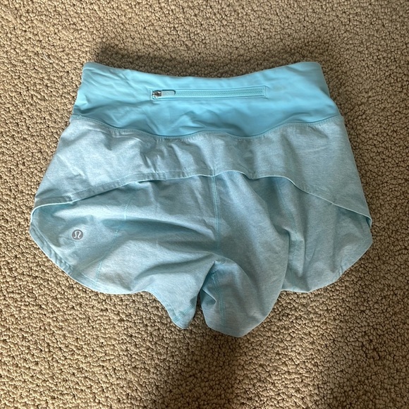 blue lululemon shorts 2.0 seam and low rise - Picture 2 of 3
